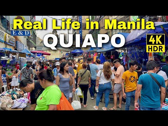 Real Life in Manila, Philippines | Quiapo Walking Tour: Manila’s Most Vibrant Market 4K