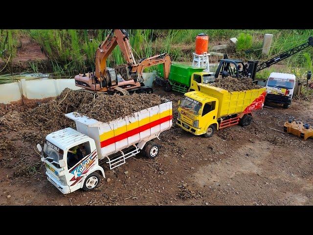 Mobil Truk Canter Fuso Muat Mobil Mobilan Oleng, Rc Handmade, Isuzu NMR Beko Rc Excavator Loader