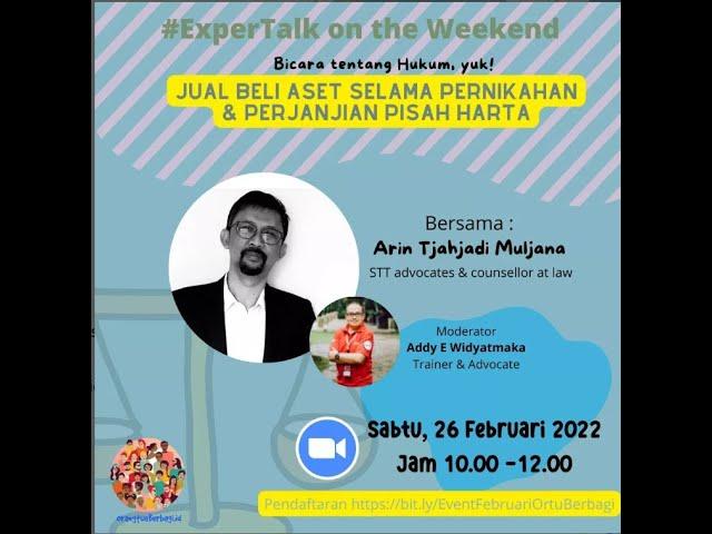 ExperTalk : Jual Beli Aset Selama Pernikahan & perjanjian Pisah Harta