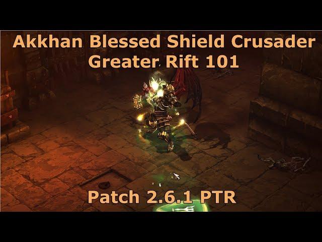 [Diablo 3] Akkhan Blessed Shield Greater Rift 101 Highlight | Patch 2.6.1 PTR