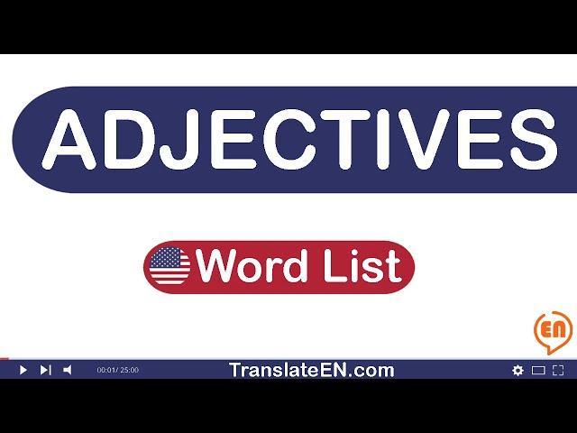 3700+  English ADJECTIVES With Audio and Meaning - PART 8 | TranslateEN.com