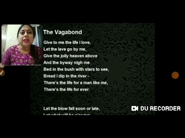 "The Vagabond" R.L.Stevenson. summary analysis by Mrs. Sneha Anand