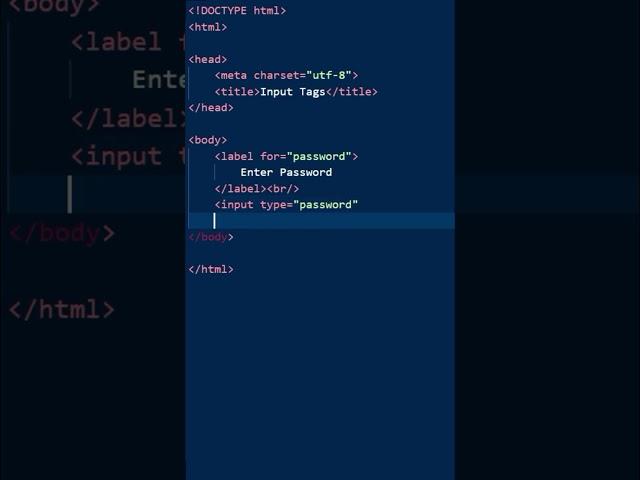 How to use input type password in HTML? | Password fields in HTML #shorts