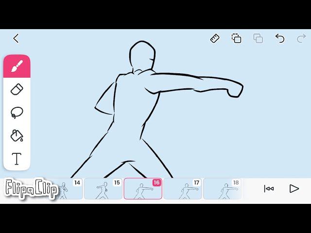 How to Animate a Punch on mobile | Flipaclip tutorial #fight