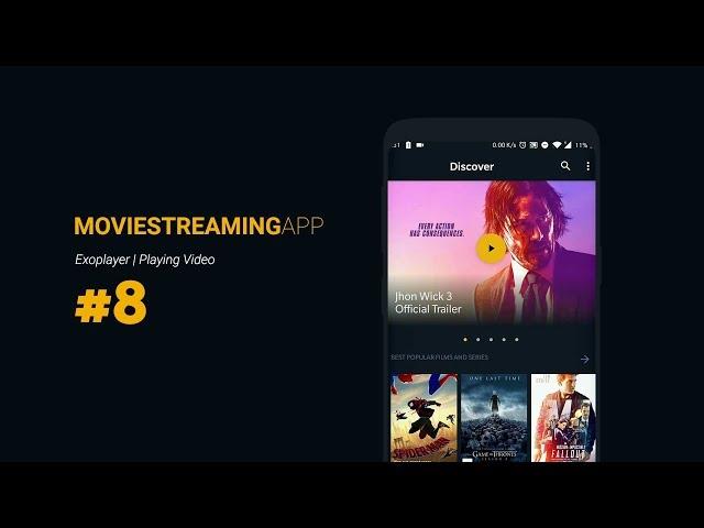 Movie Streaming App part 8: Movie Player Activity: ExoPlayer setup | Android Studio Tutorial