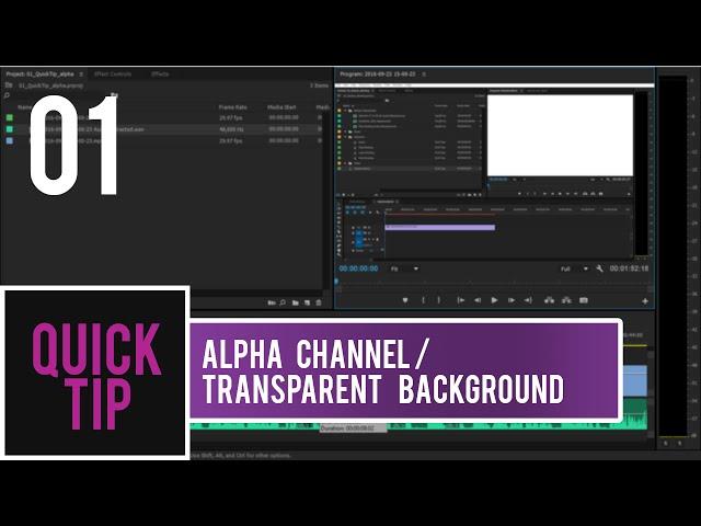 QUICK TIP | PREMIERE PRO CC | ALPHA CHANNEL | TRANSPARENT BACKGROUND