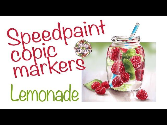 Copic markers speedpaint | Lemonade | рисунок лимонада маркерами Copic