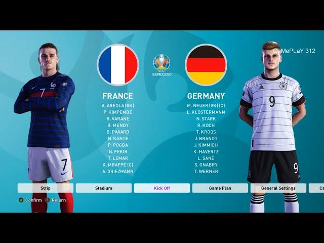 PES 2020 - FRANCE vs GERMANY - UEFA EURO 2020 - Gameplay PC - New National Kits 2020/2021