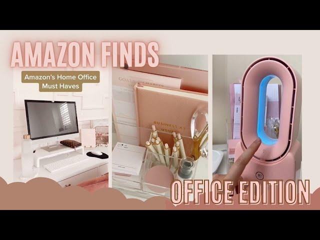 Perfect Rose gold and Aesthetic Desk Setup using Amazon Home Office Finds