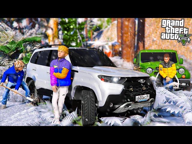 ОПЕРСКАЯ ЕЗДА В GTA 5 - ЗАСТРЯЛ В СУГРОБЕ НА НИВЕ ТРЕВЕЛ! ПОПАЛИ В СНЕЖНУЮ ЛОВУШКУ! ВОТЕР