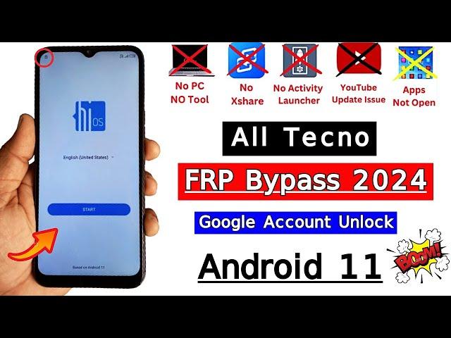 All Tecno Android 11 FRP Bypass 2024 Apps Not Working | Tecno Google Account Bypass Without PC