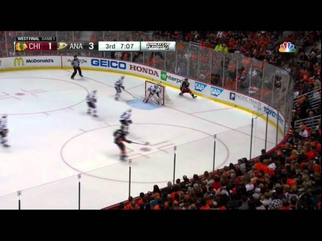 Nate Thompson wrist shot goal 3-1 Chicago Blackhawks vs Anaheim Ducks May 17 2015 NHL