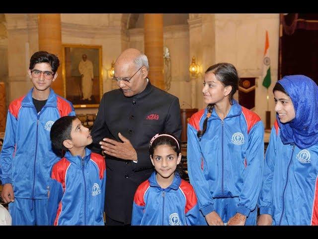 President Kovind meets youth from Jammu & Kashmir at Rashtrapati Bhavan