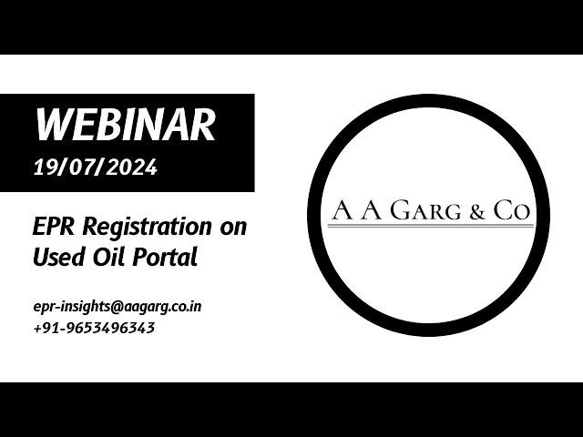 EPR Registration on Used-Oil Portal | Online Registration and Guidelines | HWM Rules 2022