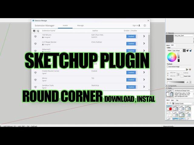 SKETCHUP PLUGIN ROUND CORNER  Download , Instal