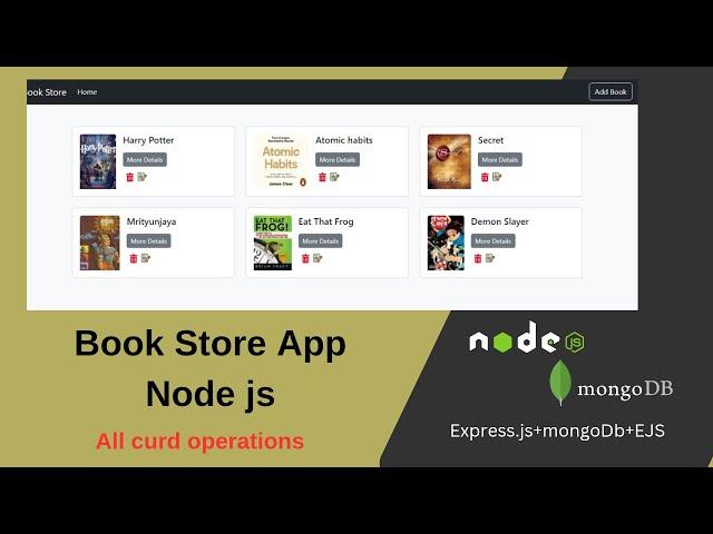 BookStore application using node js,express.js and mongoDB | node js project