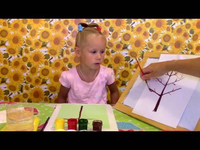 Как научить ребёнка 4 лет рисовать дерево #How to teach a child of 4 years to paint a tree