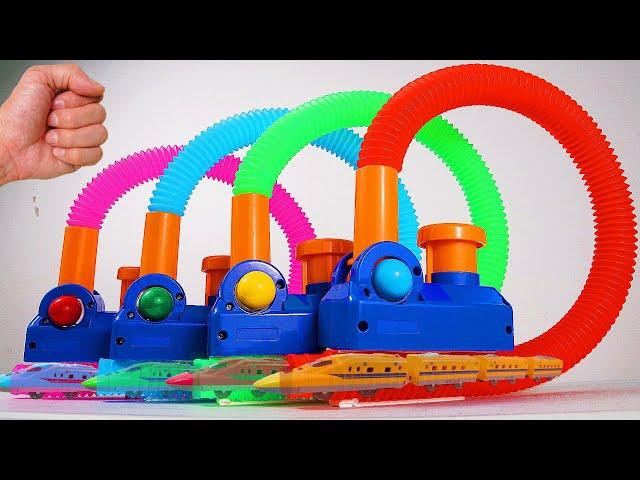 Pop Tube Marble Run Race ASMR # 13  Sub-way  Creative Healing Sound Machine DIY Build