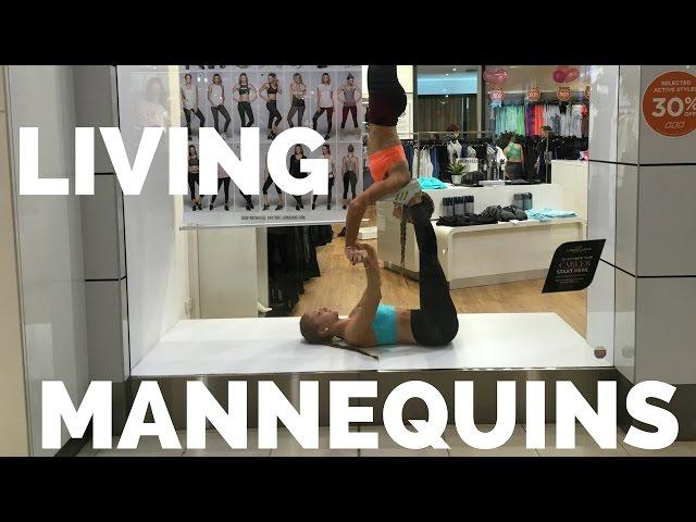 Human Mannequins at Lorna Jane! | Sam and Teagan
