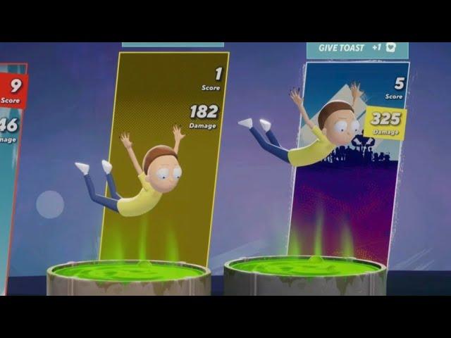 OMG MORTY DIVES IN ACID FOR LOSING ANIMATION + PRESIDENT MORTY WINNING ANIMATION - MULTIVERSUS