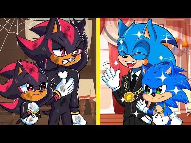 Rich Sonic DAD VS Poor Shadow DAD | Very Sad Story But Happy Ending |Sonic Life Animation