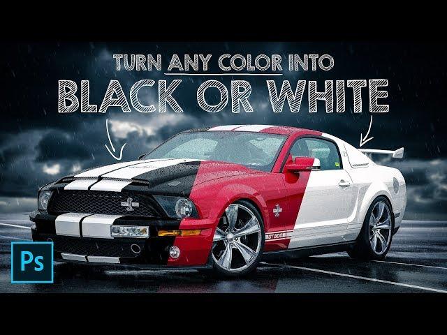 Simple trick to change ANY COLOR into BLACK or White in Photoshop.