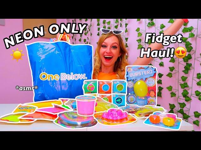 HUGE *NEON ONLY* SUMMER FIDGET HAUL FROM ONE BELOW!!(ASMR UNBOXING!) | Rhia Official