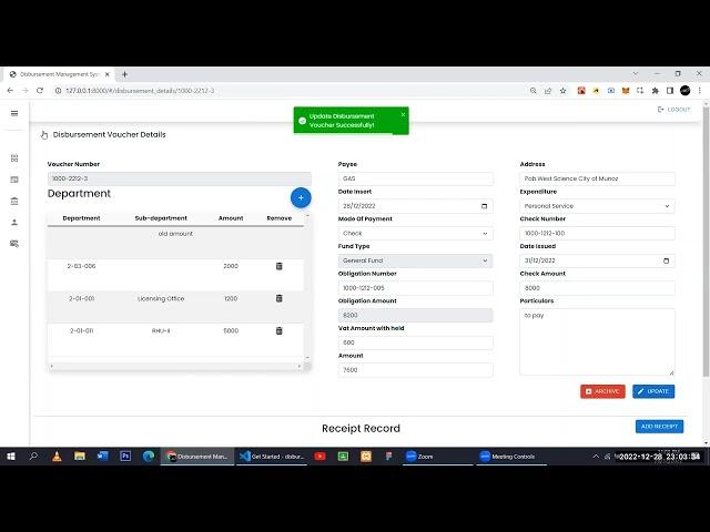 Disbursement Voucher Management System using OCR