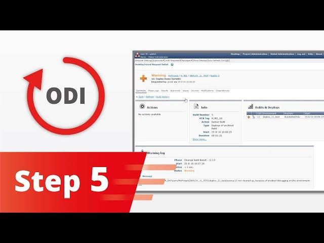 Step 5: Deploying committed changes to an ODI Test environment (from Subversion)