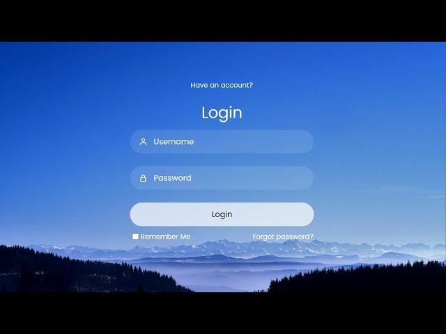 Login Form in HTML & CSS - Transparent Login Form