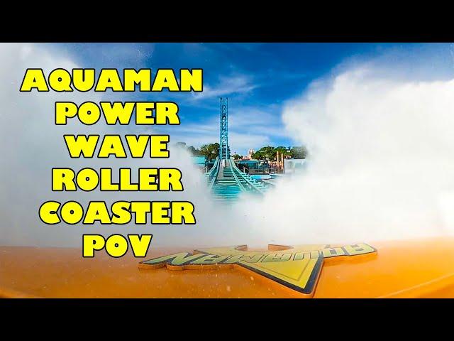 Aquaman Power Wave Water Roller Coaster POV! Six Flags Over Texas