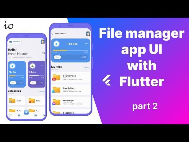 Flutter File Manager App UI| Flutter Tutorial | Flutter For Beginners  - Part 2