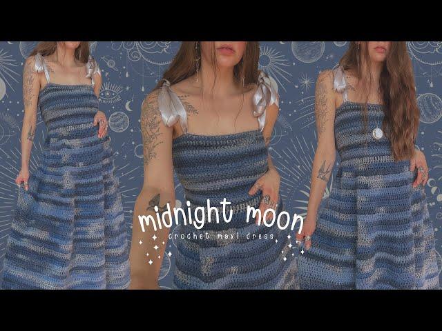 midnight moon maxi dress - easy crochet tutorial