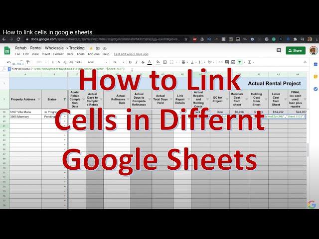 How to Link Cells in Different Google Sheets