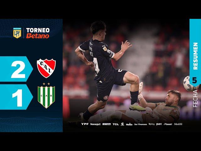 INDEPENDIENTE 2 - 1 BANFIELD | Resumen del partido | #TorneoBetano 2024