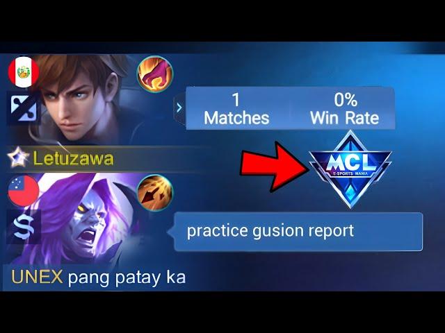 GUSION PRACTICE PRANK IN MCL! (team shocked my real winrate)