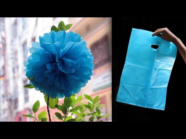 how to make flower from shopping bags