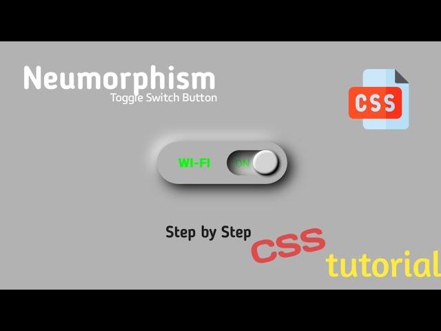 How to make Neumorphism toggle button with CSS | CSS toggle switch button #purecss #coding