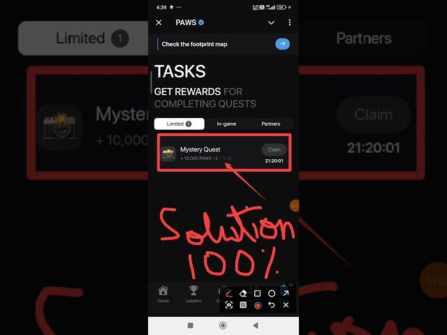 Paws New Task Mystery Quest | How To Complete Paws Mystery Quest Task | Paws Airdrop Mystery Quest