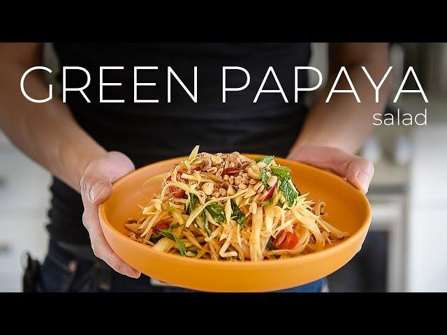 This Green Papaya Salad Recipe is spicy, salty, sweet, and A LITTLE NUTTY