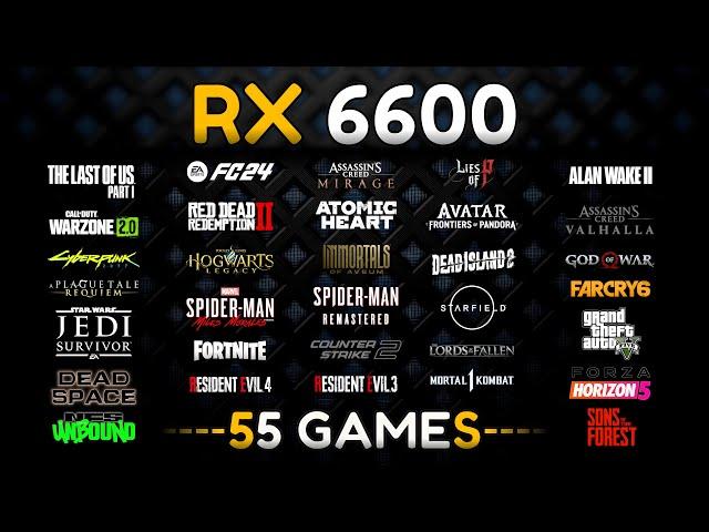 RX 6600 Test in 55 Games in 2024