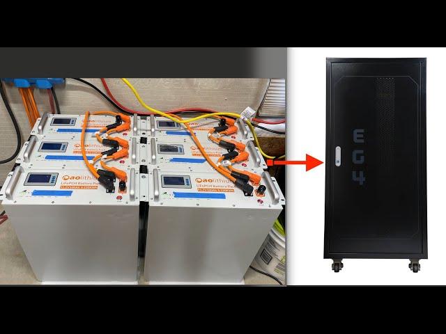 EG4 Battery Rack Review | AOlithium batteries | Bus bars | Battery Cabinet with wheels enclosed