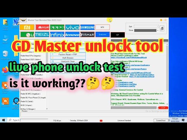 GH Master unlock tool | xiaomi, vivo, oppo, tecno, samsung free frp unlock tool