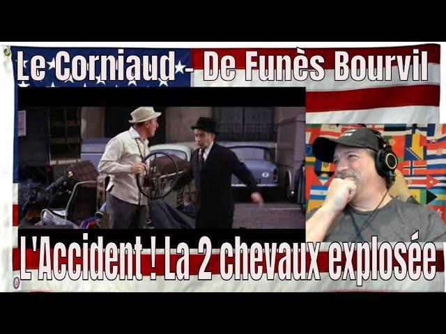 Le Corniaud - De Funès Bourvil - L'Accident ! La 2 chevaux explosée - REACTION