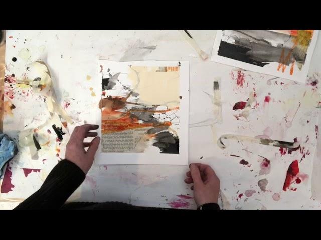 Abstract Painting Demo - Working with Ink and Mixed Media