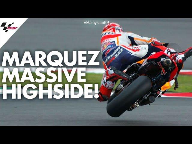 HUGE highside for Marc Márquez! | 2019 #MalaysianGP