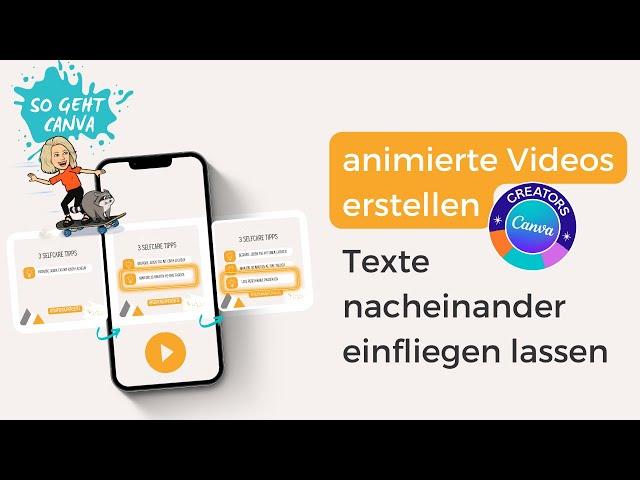 Animierte Videos mit Canva erstellen | Texte nacheinander einfliegen lassen | Canva-Tutorial 2022