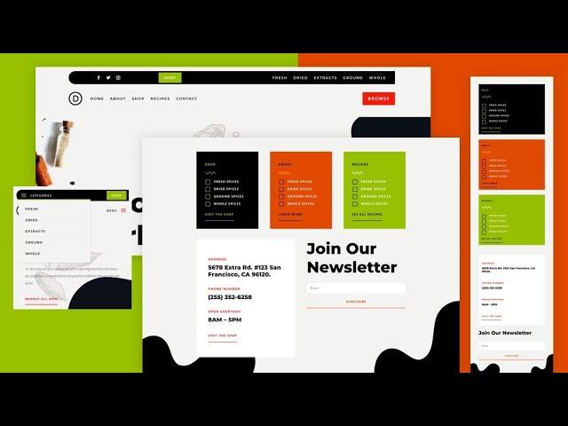 Get a FREE Header and Footer for Divi’s Spice Shop Layout Pack