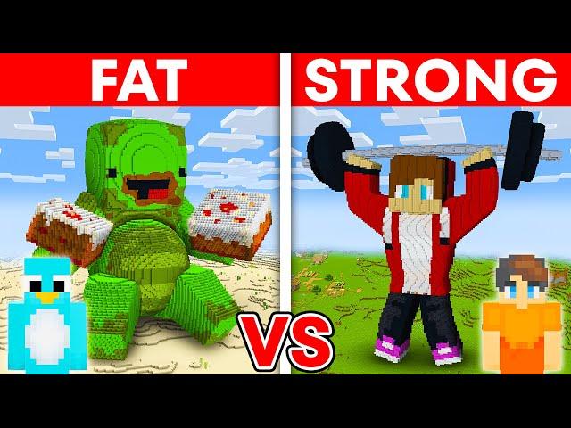 FAT Mikey vs STRONG JJ: NOOB vs PRO: House Build Battle in Minecraft