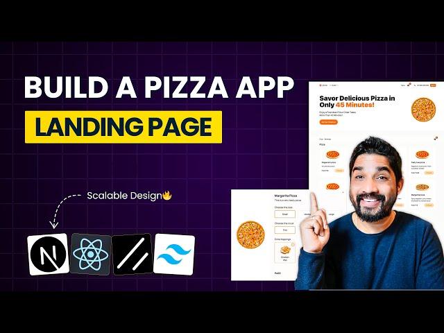 Build a Pizza App Landing Page With Next.js, Tailwind and Shadcn Ui (2024) | Hindi